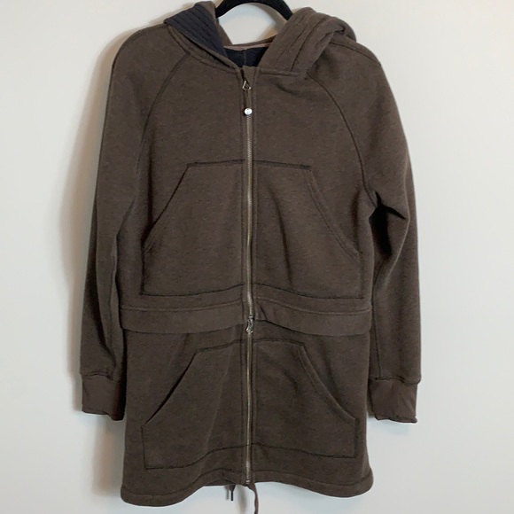 Lululemon Long & Short Of It Jacket Heathered Bark Chocolate Size 8 - Picture 6 of 16